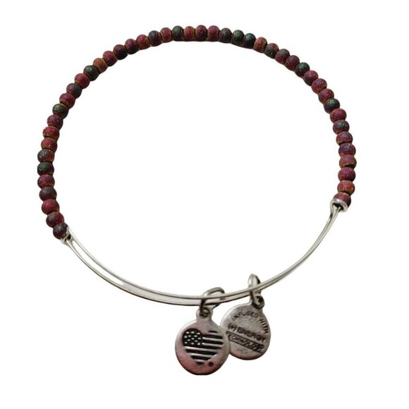 2 Alex and Ani Ether Beaded Bracelets Violet Silver & Nectar Gold Rafaelian - Picture 5 of 9